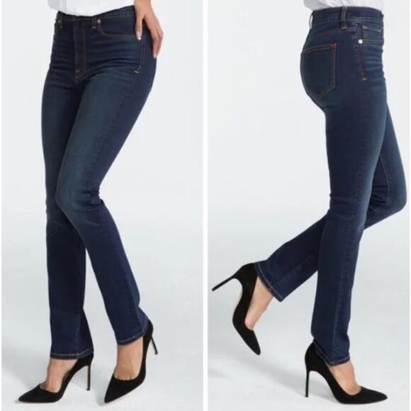SPANX by Sara Blakely Woman's 5-Pocket High-Rise Skinny Jeans Dark Indigo Sz 29 - Picture 9 of 10